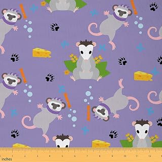 Kids Opossum Upholstery Fabric for Chairs Sofa Possums Gifts Fabric by The Yard Boys Girls Teens Cartoon Possums Decor Waterproof Outdoor Fabric Possum Stuffed Animal DIY Fabric Bedroom, 1 Yard