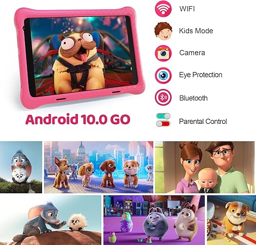 Miniatura 3 de URAO Tablet infantil de 8 pulgadas, tabletas de aprendizaje Android 10, control parental, Kidoz instalado, protección ocular, 2GB+32GB, procesador