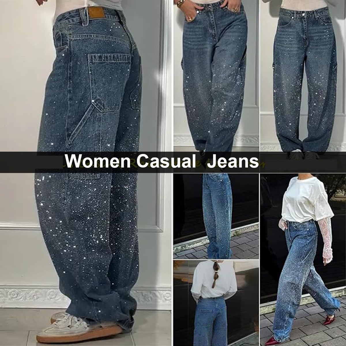 Koreaanse versie van de retro kleine taille lichtblauwe jeans dames stropdas hoge taille losse Koreaanse versie van de retro kleine taille lichtblauwe jeans dames stropdas hoge taille losse