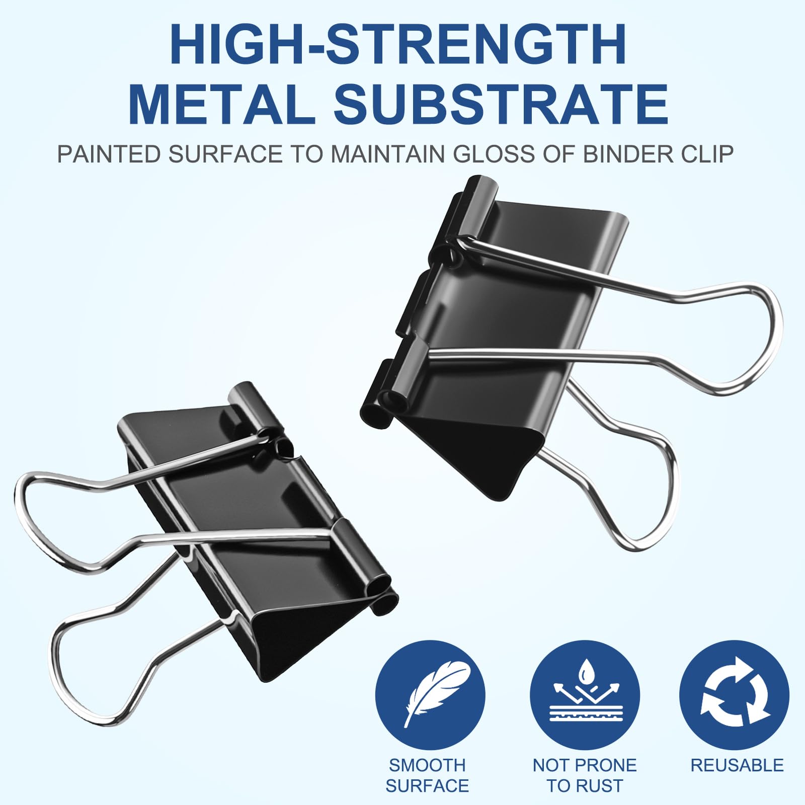 Mittelgroße Binder-Clips mit Behälter, mittlere Größe, große Büroklammern, Klemmen für Papierarbeiten, für Büro und Heimbedarf, Schule, Schwarz, 48 Stück