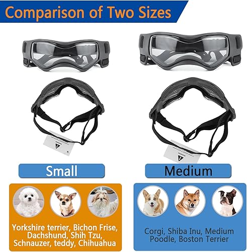 Miniatura 3 de Gafas de sol para perros pequeños, lentes de sol para perros de raza pequeña, protección UV, protección contra el viento, protección contra el polvo