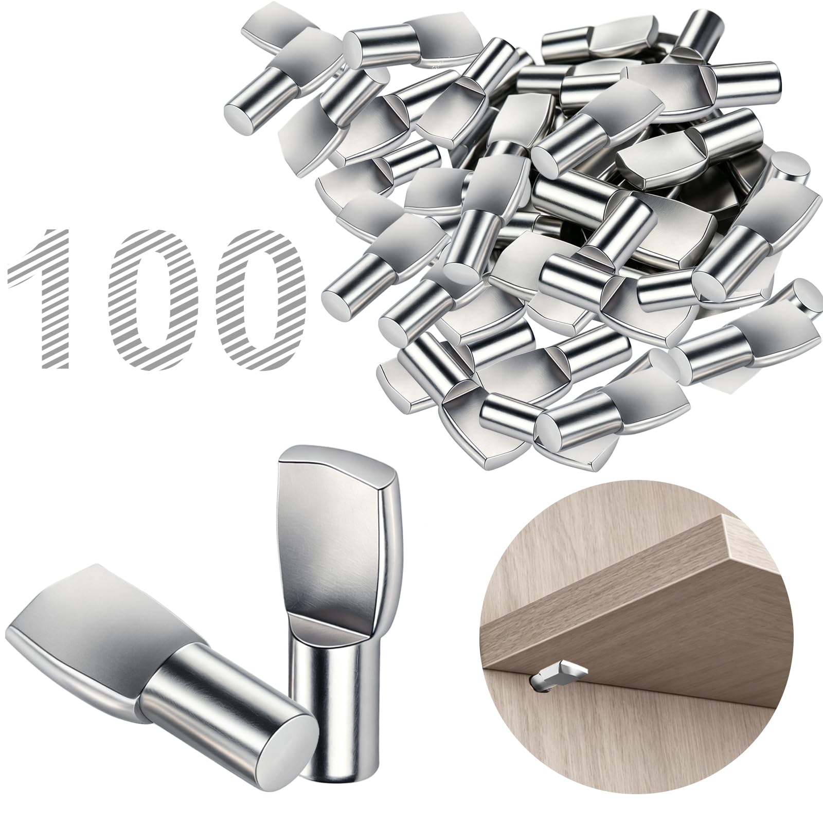30PCS 5mm Shelf Pegs, Metal Shelf Support Pins for Cabinets, Bookcases, Closets and Furniture, Nickel Plated Shelf Holders (Spoon Shaped) — Amazon image 14