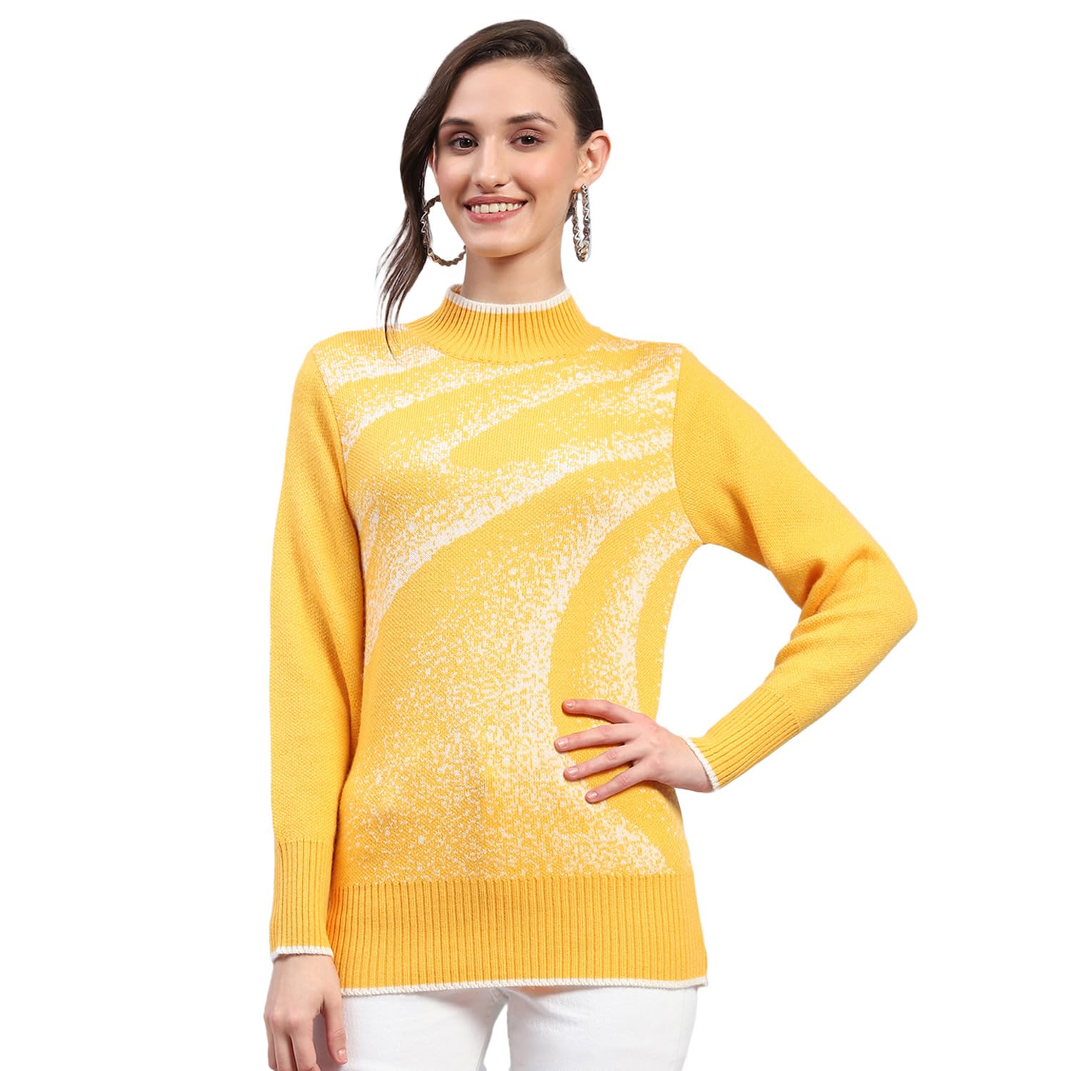 monte carlo Womens Self Design Band Neck Full Sleeve Top (1243713TP)-picture-22