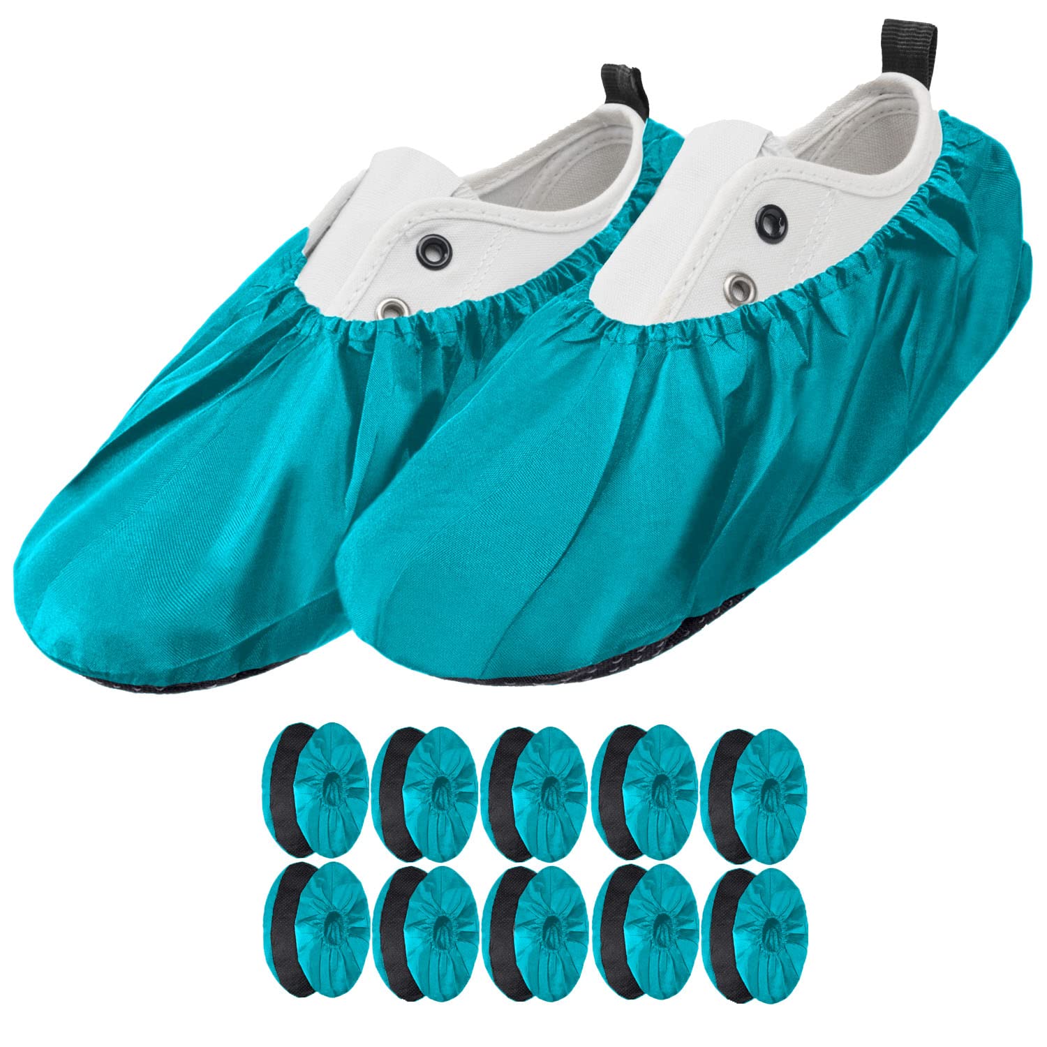 5 Paires De Couvre-Chaussures Réutilisables FEROCITY - Hydrofuges, Antidérapants, Lavables