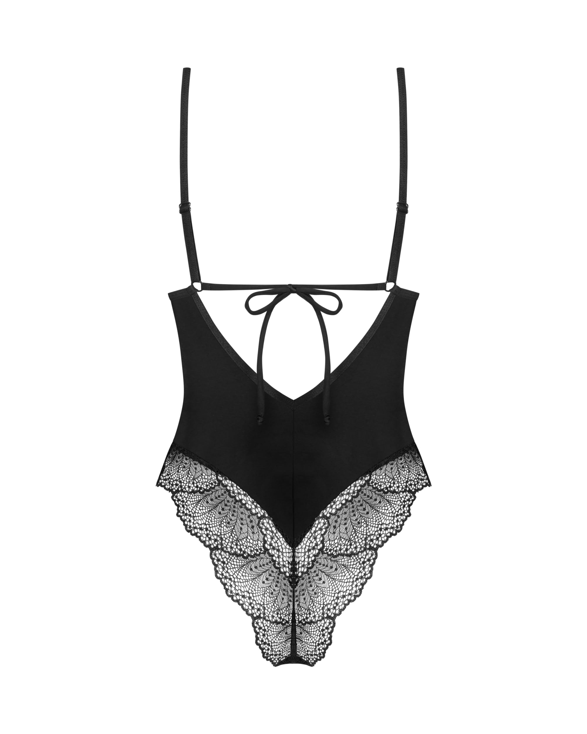 Selente Love & Fun verführerisches 2-teiliges Damen Dessous-Set aus Body/Ouvert & Satin-Augenbinde, Made in EU