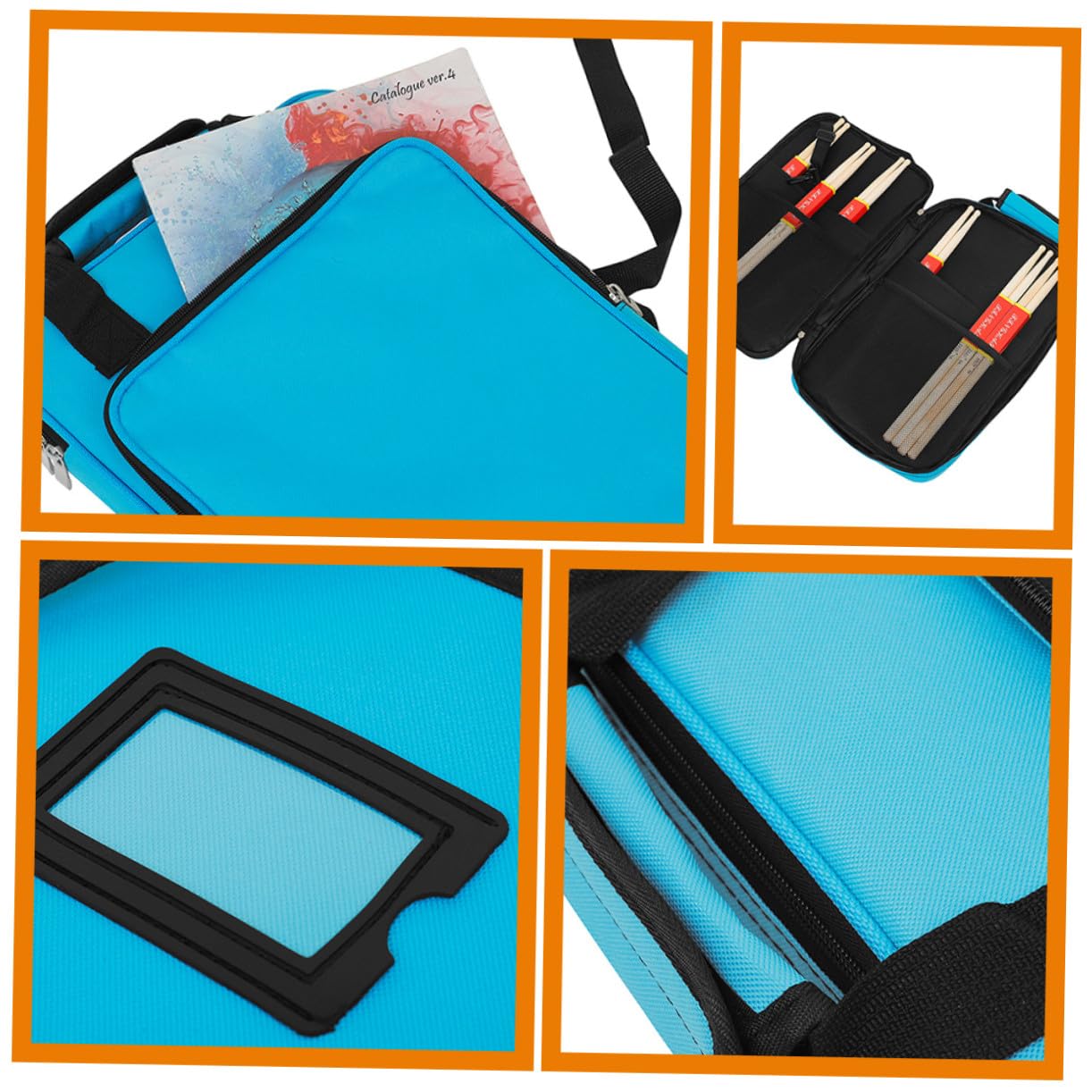 Borsa Custodia per Oxford Bacchette e Batteria Tracolla Manici Comodi Porta Percussioni