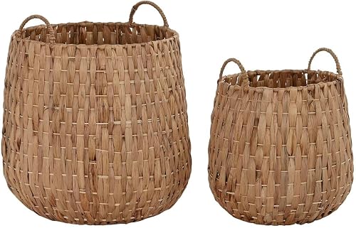 DKD Home Decor Korb-Set der Marke, mehrfarbig, aus Naturfaser, 44 x 44 x 49 cm