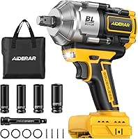 AIDERAR 20V Cordless Impact Wrench 1500Nm Brushless 1/2" DeWalt Battery Compatible - High Torque Gun for Tires, Rusted Bolts