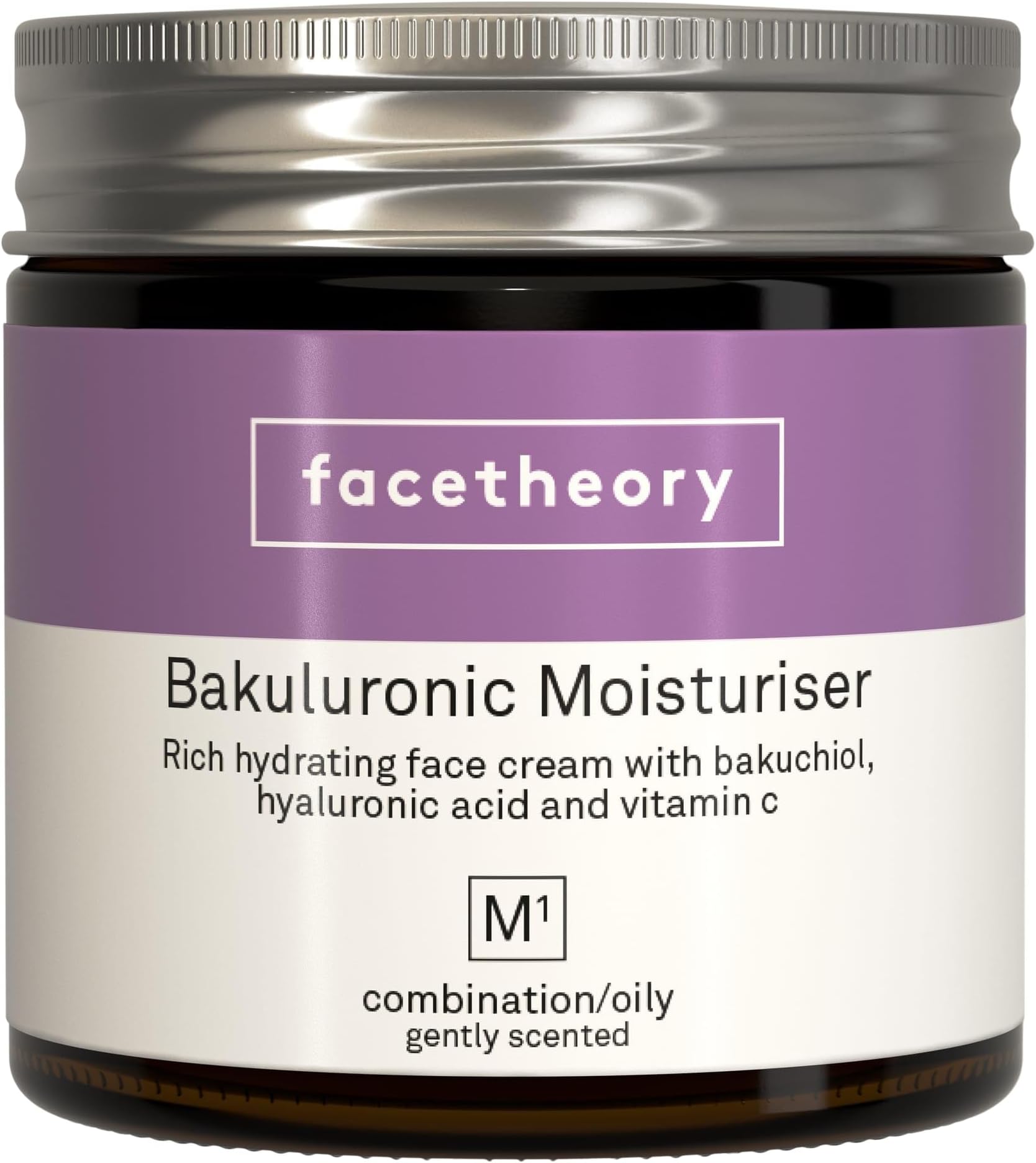 facetheoryBakuluronic Moisturiser M1 - Face Cream with Vitamin C, Bakuchiol Moisturiser that Hydrates and Revitalizes Skin, Vegan and Cruelty-Free, Made in the UK | Scented | 50 ml