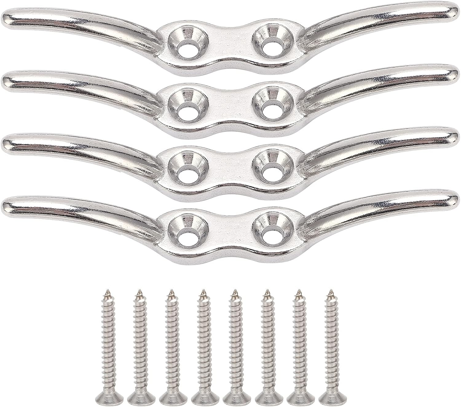 4 Pcs Rope Cleat Hook, Flagpole Rope Cleats, Boat Rope