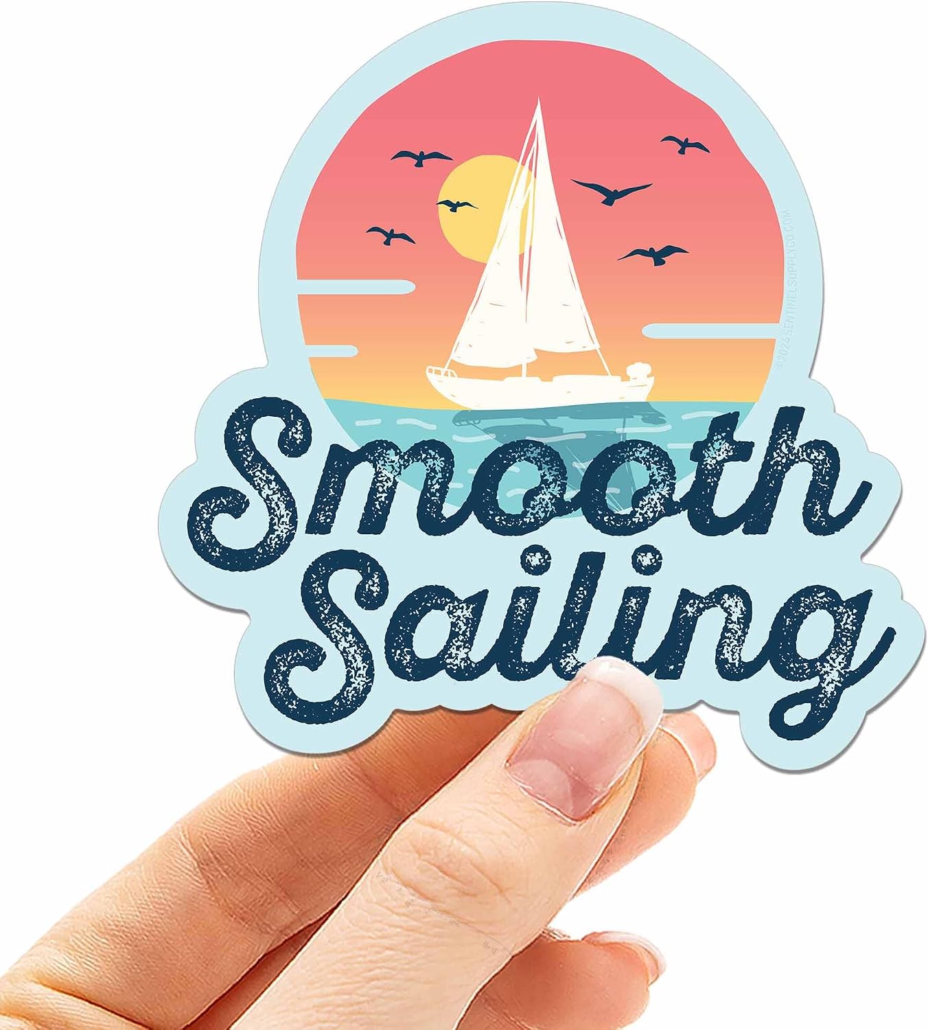 Smooth Sailing Sticker - Cute Retro Beach Decal for Hydroflask - Vintage Ocean Vacation Souvenir