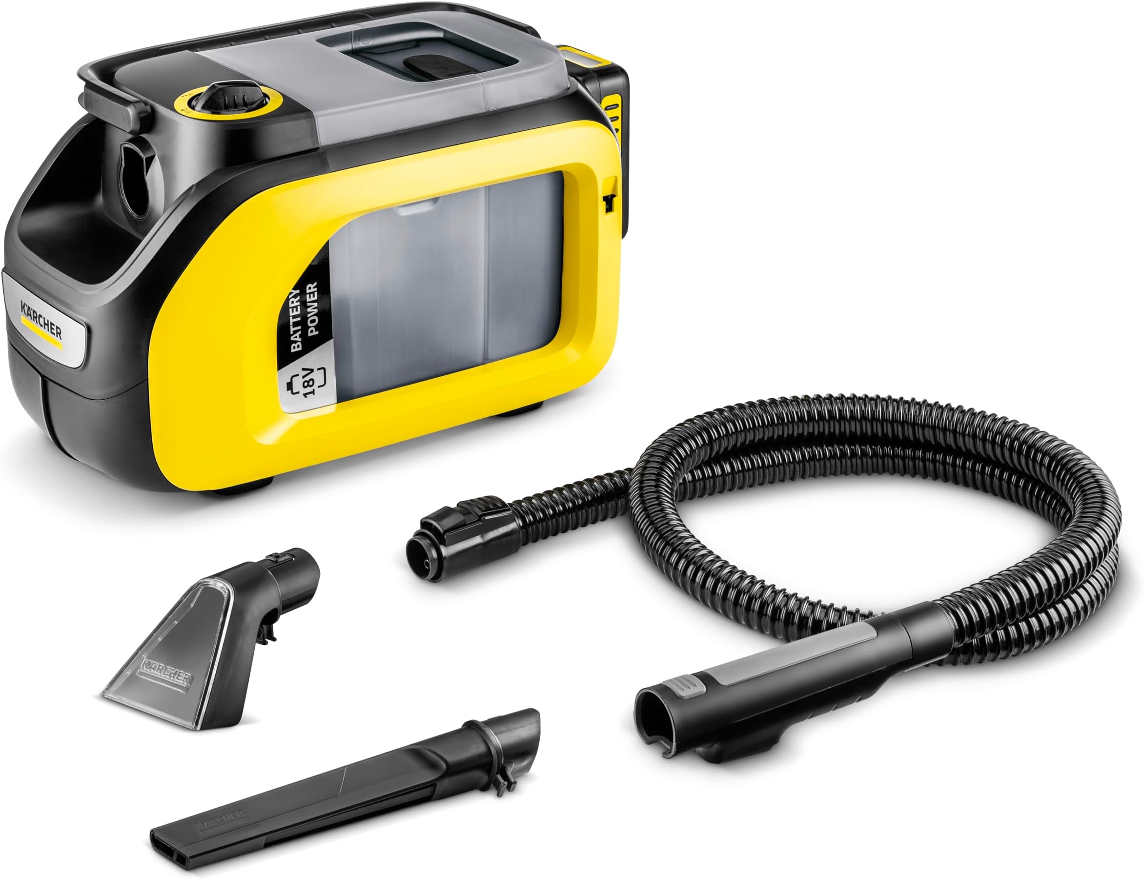 Kärcher Cordless Carpet and Upholstery Cleaner, Self-Cleaning Function, Spot Cleaner for Carpets, Cars and Furniture, SE 3-18 Compact - Tool Only