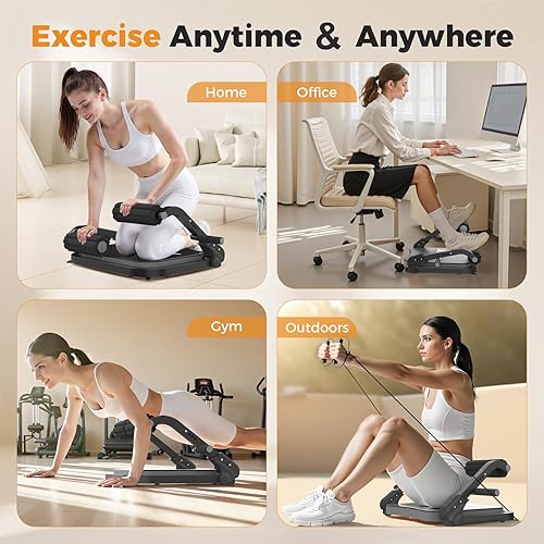 Miniatura 9 de Ab Machine,Sit Up Exercise Equipment& Core Machine, Workout Equipment,Adjustable Ab Trainer with 3 Resistance Levels and Removable Auxiliary