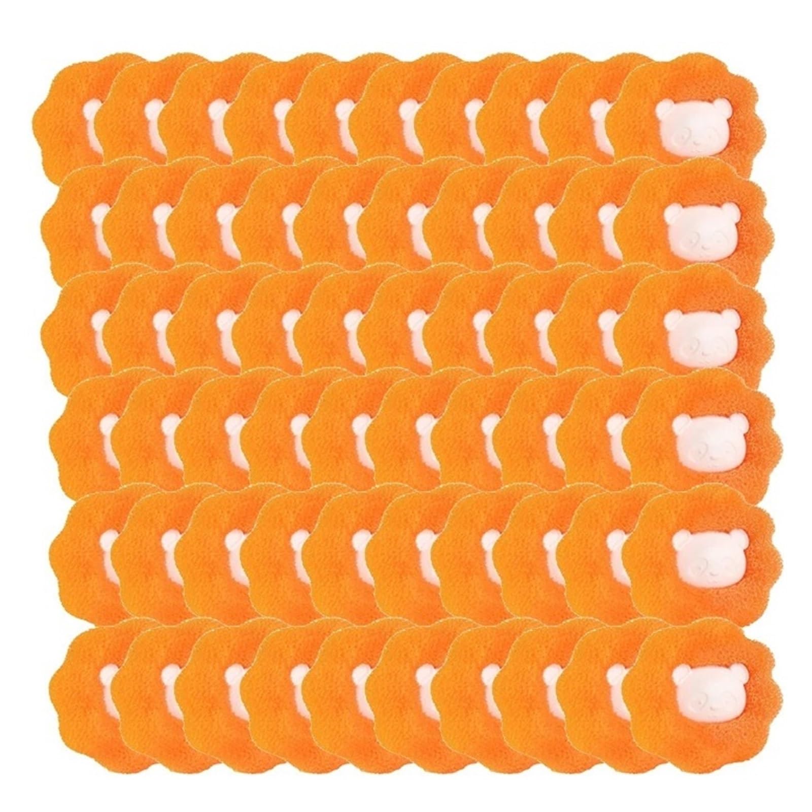 Magisches Wäscheball-Set, Wiederverwendbare Kleidung, Haarreinigungswerkzeug, Tierhaarentferner, Waschmaschine, Katze, Hund, Haarfänger, Wäscheball Hocheffiziente Reinigung(Orange-60PCS)