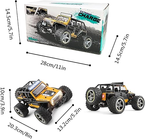 Miniatura 6 de Wltoys 22201 RC Cars 122 RC Crawler 13.7 mih cepillado RC RC Rock Crawler 2WD todo terreno TPR neumáticos de control remoto para autos de regalo