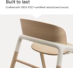 Bugaboo Giraffe Wooden Baby High Chair, Adjustable in 1 Second, Easy to Clean, Safe and Ergonomic Highchair, Suitable from Birth in Combination with Newborn Set (Sold Separately), Warm Wood/Grey