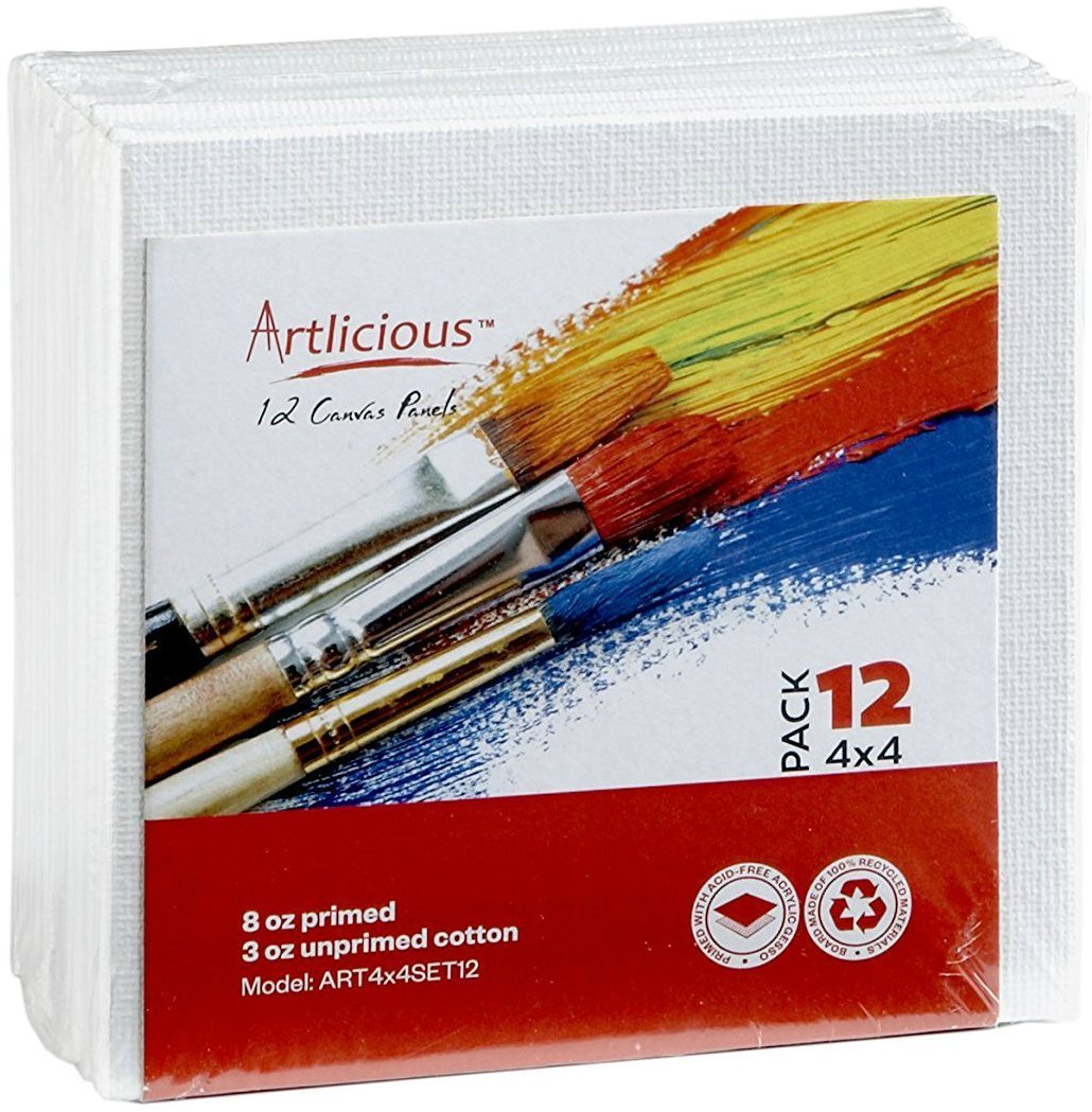 Artlicious Canvas Panels 12 Pack 4 inch x 4 inch Super Value Pack  | amzdealz