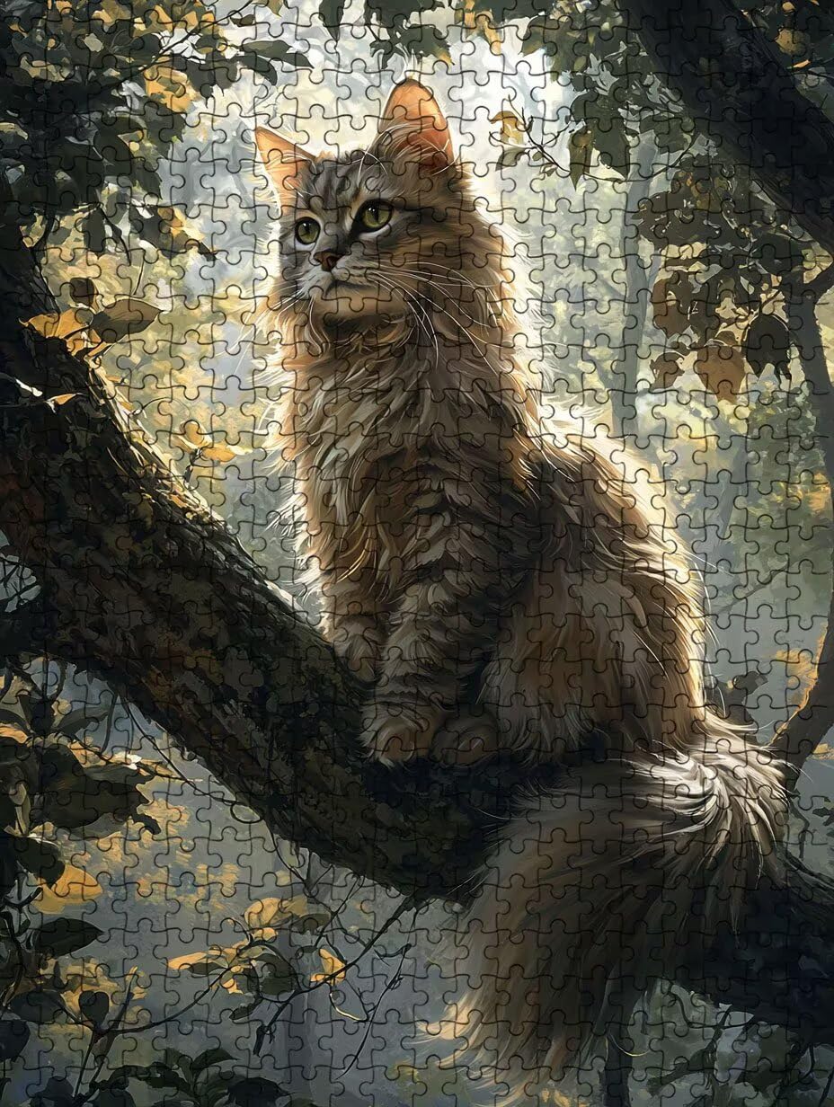 Puzzle 3000 Pezzi, Ramo Gatto 3D Puzzle per Adulti Impegnativo, Educa Puzzles Artistico, Divertente E Stimolante Puzzles Decorativo per La Famiglia, Regalo e Decorazione Pareti DX0YL6-849