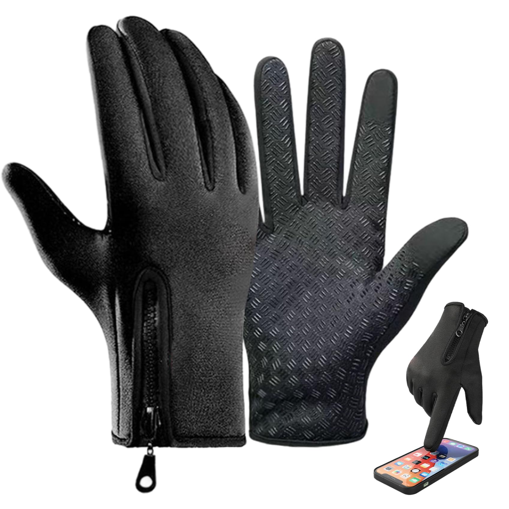 Waterproof Thermal Gloves Winter Gloves with Touch Screen Capability Windproof Cold Weather for Driving