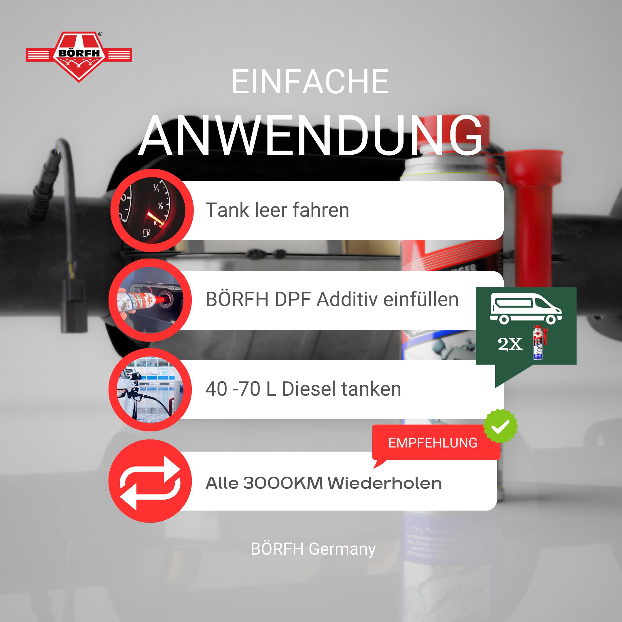Aditivo limpiador DPF, muy eficaz para la limpieza del filtro de partículas diésel, mejora el rendimiento, prolonga la vida útil del motor, adecuado para todos los motores diésel (300 ml)