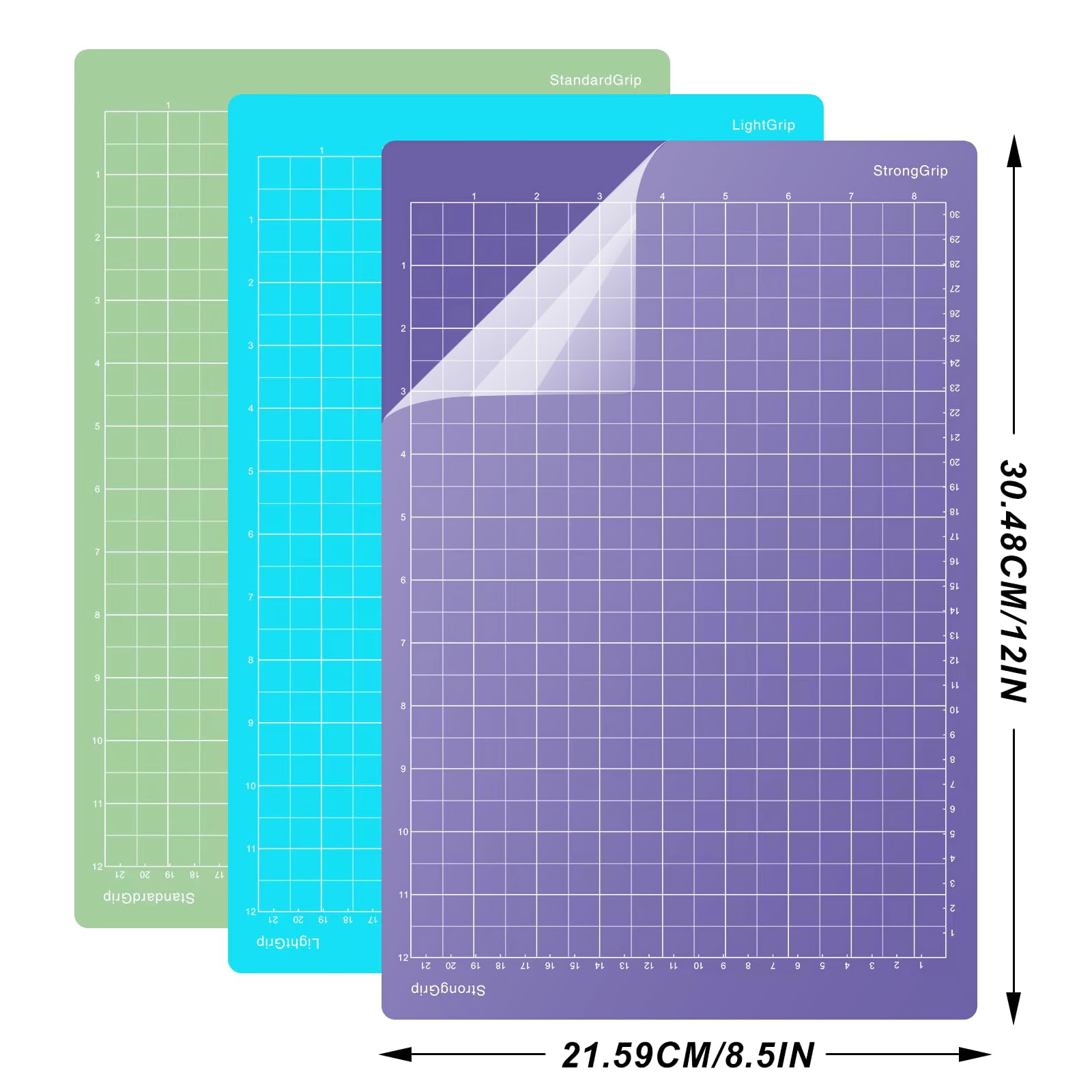 Alfombrilla de Corte GIOVARA para Cricut - 3 Piezas 8.5 * 12 Pulgadas (21.6 cm x 30.5 cm) - Variety Grip Mat para Máquina de Corte Joy Xtra