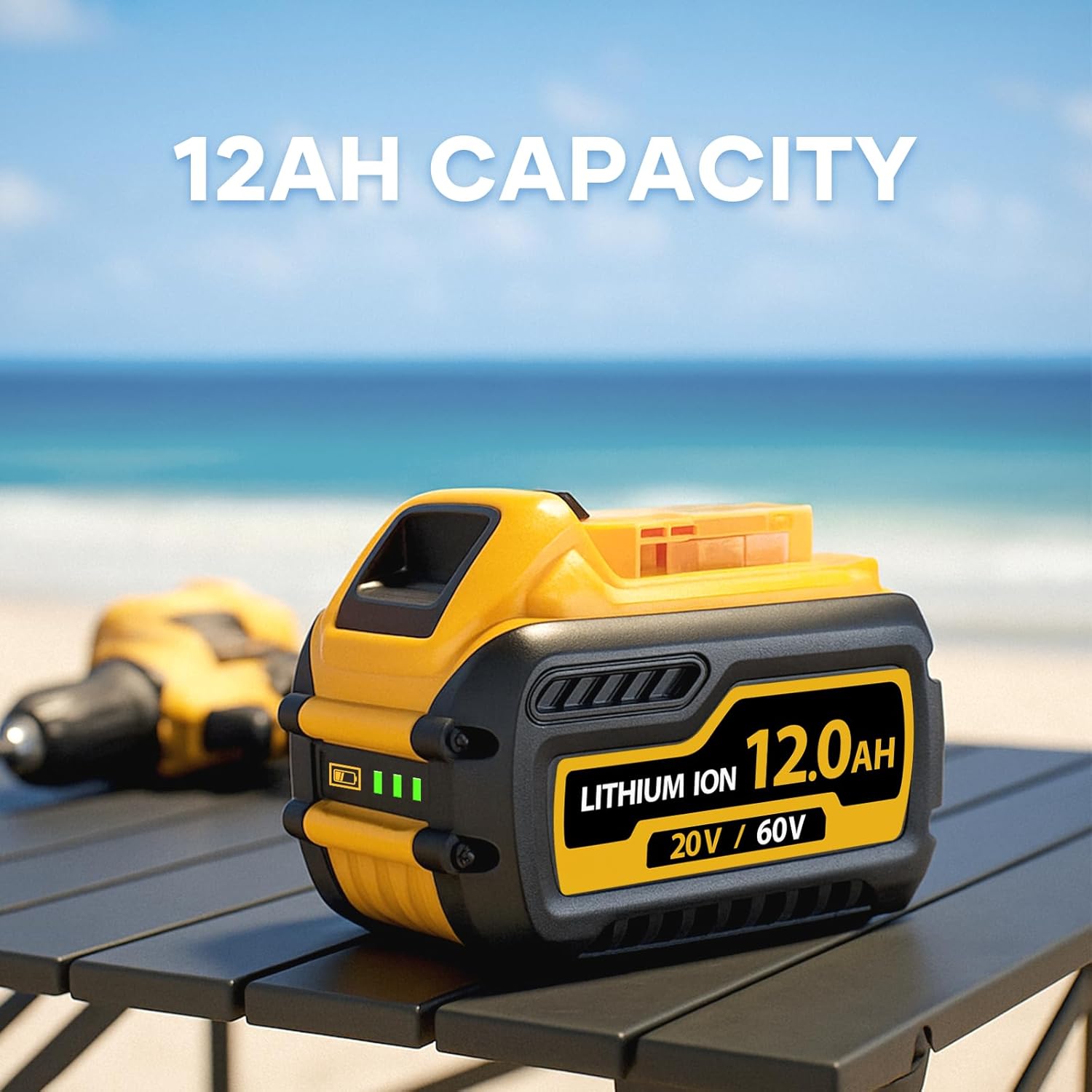 60V Max 12Ah Battery - Compatible with DeWalt 20V/60V Tools, Compatible with DCB612 DCB606 DCB609, Extended Runtime & Overload Protection, 6 Pack - Image 2