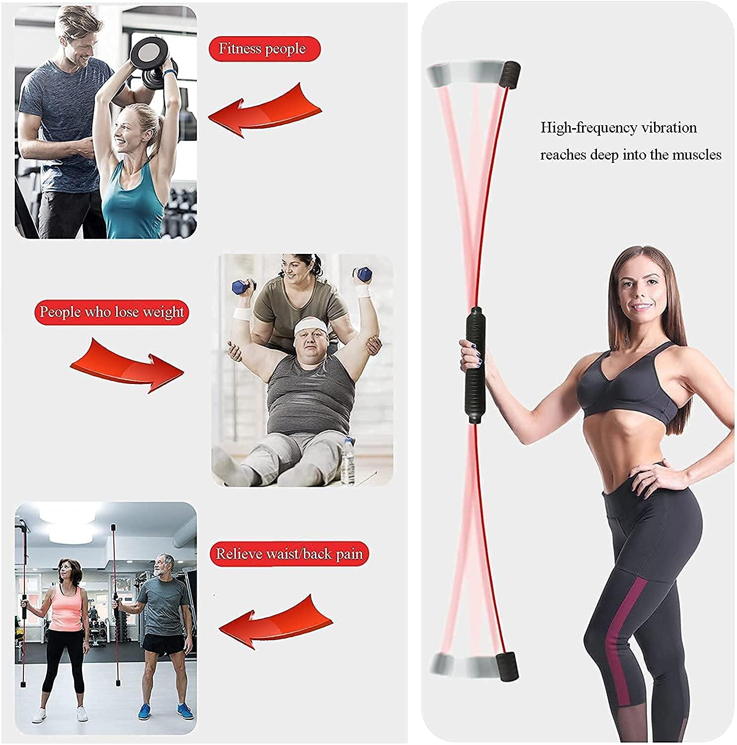 Asta Elastica Bar Fitness Asta Elastica Staccabile Swing Stick Rimovibile, Barra per tremore Fitness, Asta Elastica per Aerobica per Allenamento della Forza llxyzrzbhd813(Color:Black)