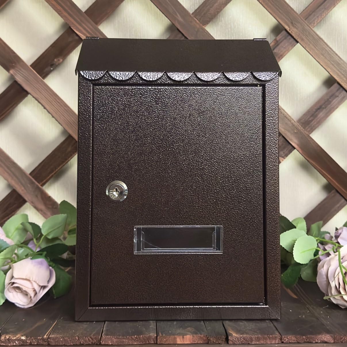 Email address, Wall Mounted Mailbox Suggestion Box, Modern and Simple Style, Suitable for Home Office School(Brass)