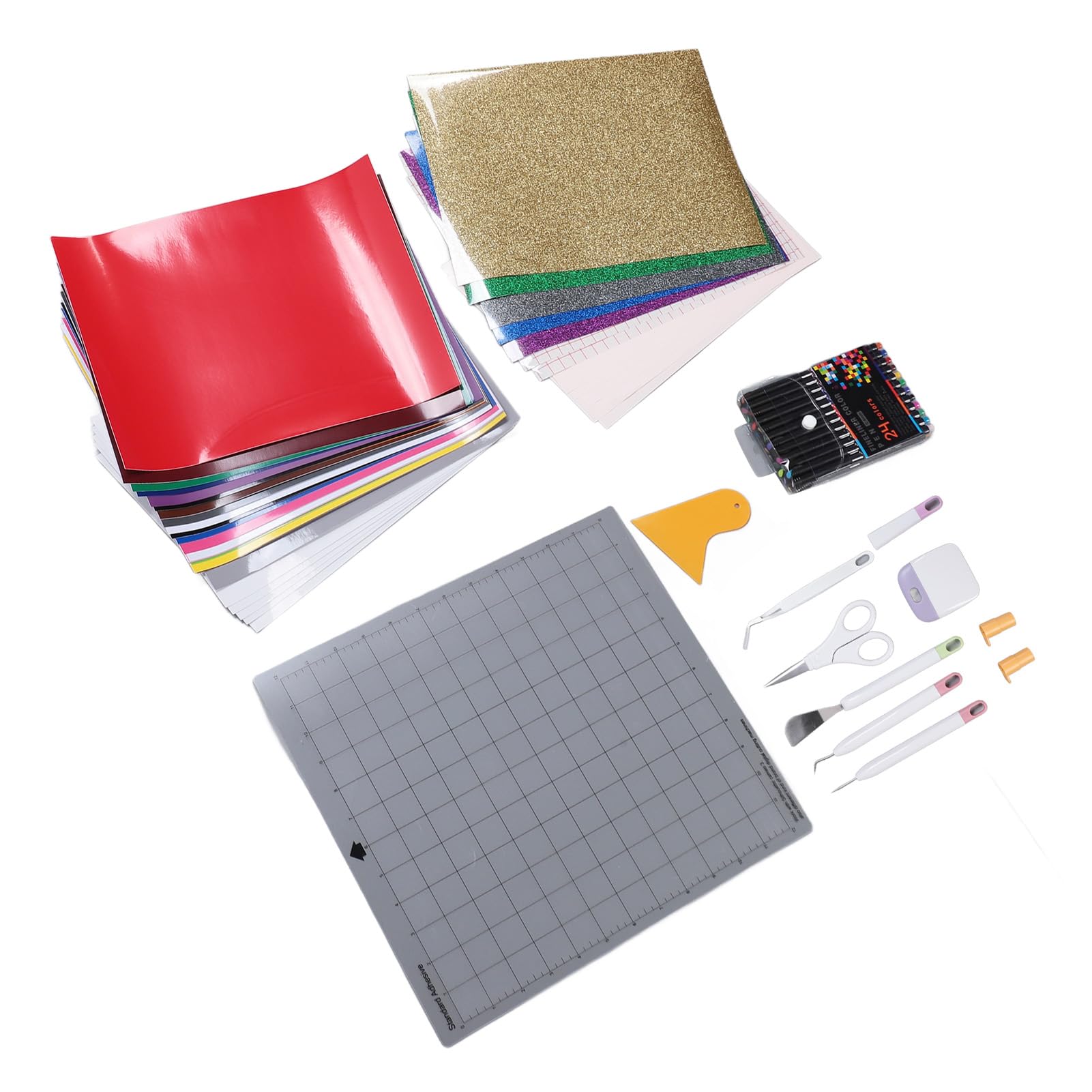 Ensemble Complet de 72 Accessoires pour Maker 3 Explore Air 2 avec Feuilles d'éthylène, Ruban de Transfert, Conception de Grille et Kit d'outils de Bricolage pour Projets 'artisanat,