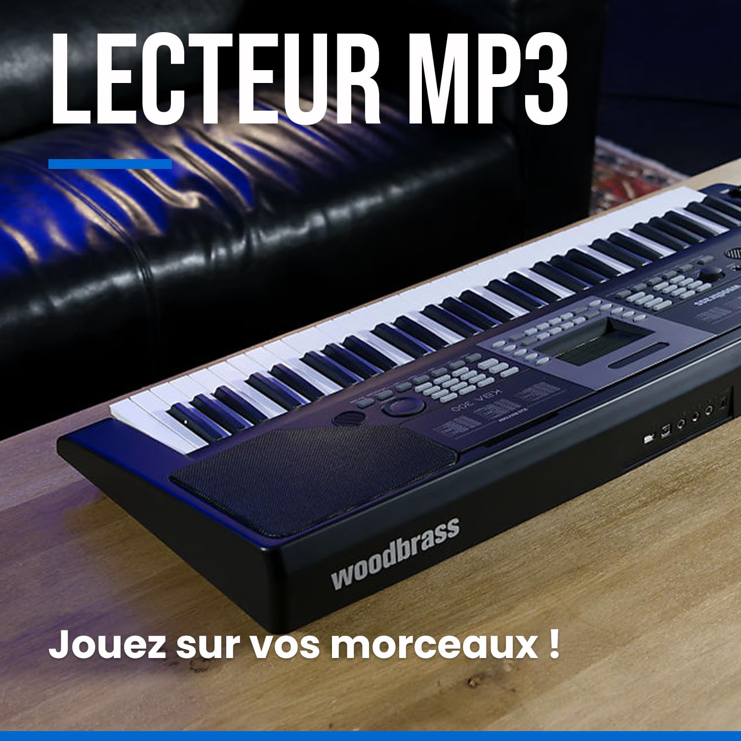 Woodbrass KBA300 - Teclado para principiantes, divertido, accesible con modo de aprendizaje interactivo, ideal para el jugador de teclado aficionado: perfecto para aprender y crear