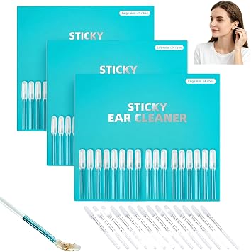 2026 New Sticky Ear Cleaning Stick, Sticky Ear Cleaner Gentle Ear Care, Reusable Soft,Home Personal Care Hygiene Kit3 Boxes/72 Pcs