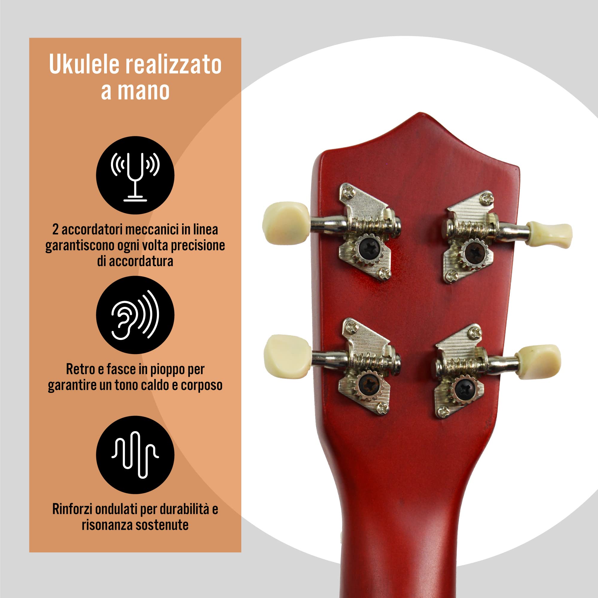 3rd Avenue Ukulele soprano beginner 3rd Avenue da 21 pollici – Naturale – Custodia Ukulele GRATUITA
