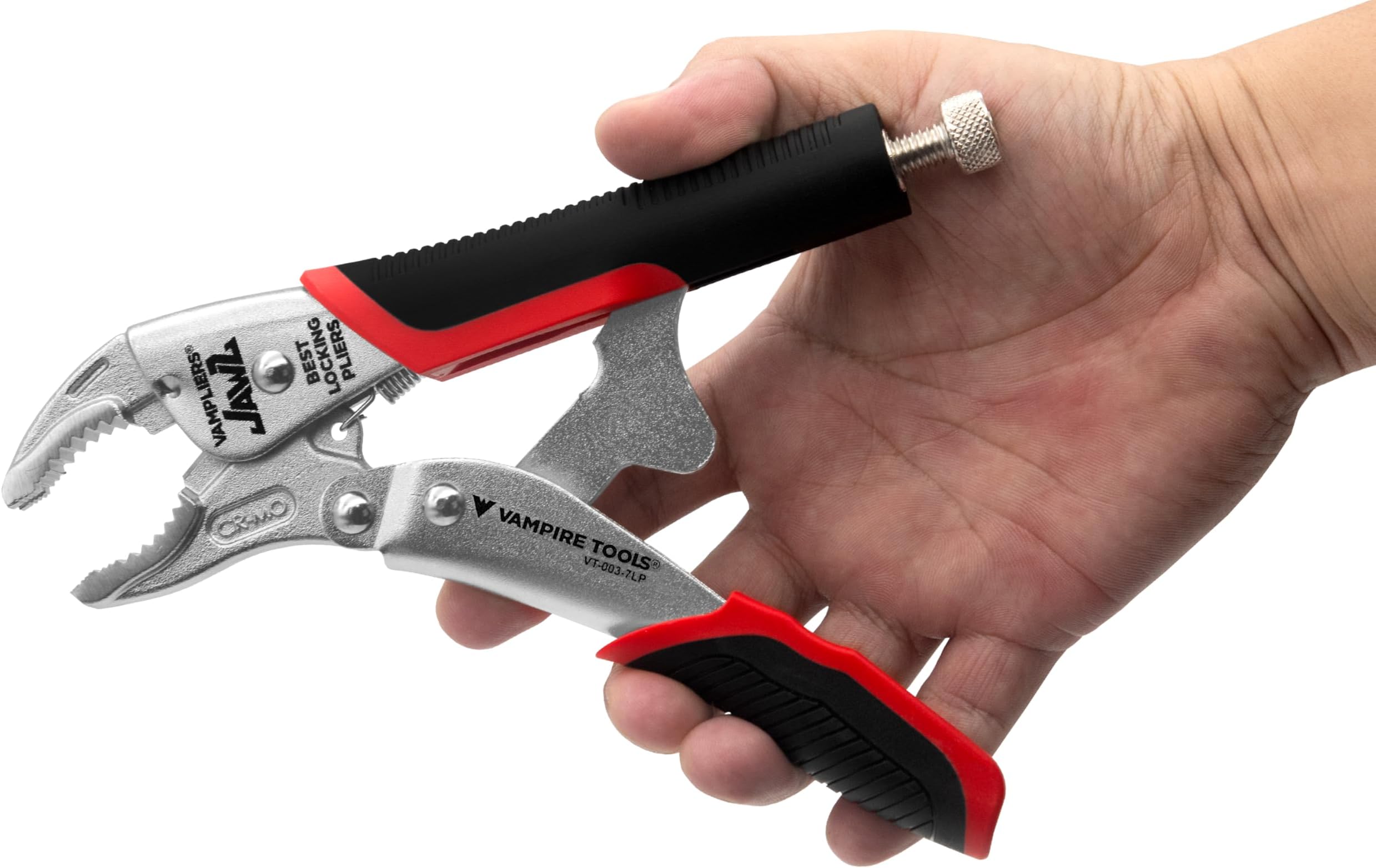 - VAMPLIERS 7.5" Vise Grip Heavy Duty Locking Pliers with Screw Extractor Curved Jaws. Professional Grade. Secure Hold, Quick Release. Grip & Remove Stripped/Stuck Screws in seconds.