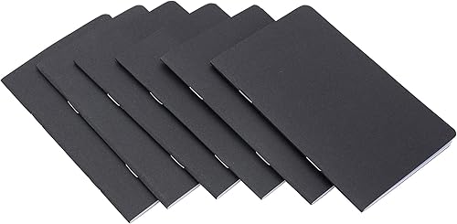 Miniatura 3 de Yansanido 24 cuadernos de bolsillo con cubierta negra de 5.5 x 3.5 pulgadas, 32 hojas (64 páginas), páginas rayadas de 0.315 in, papel de 2.47 oz/m²