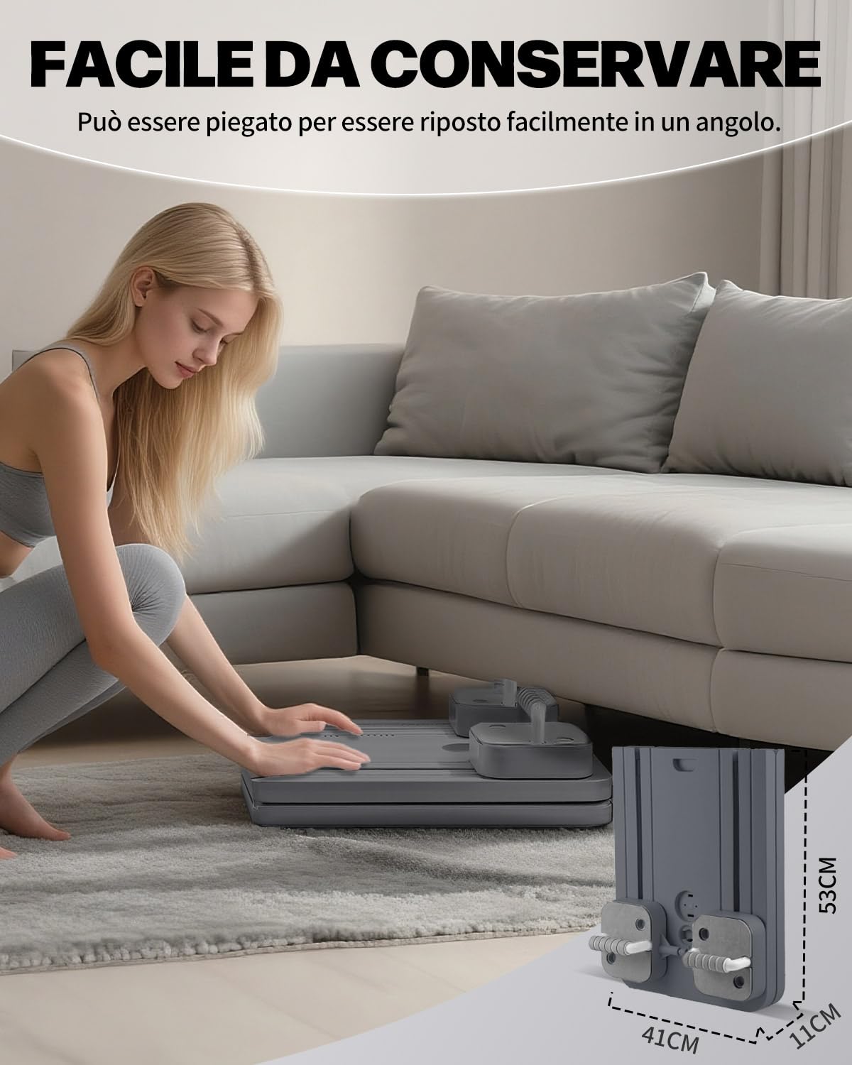 Tavola Pilates Reformer Multifunzione per Casa con Timer Integrato - Attrezzo per Allenamento Completo di Core, Addominali e Corpo Intero - Design Pieghevole e Antiscivolo per Uomini e Donne