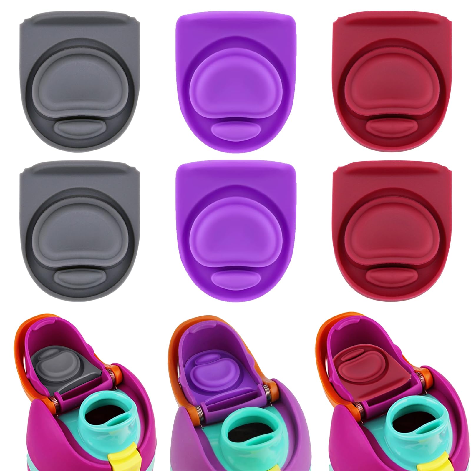 ZONBBEE 6pcs Replacement Rubber Stopper Seal Compatible with Owala FreeSip 24oz 32oz,Water Bottle Lid Insert Cap Silicone Seal Parts for Owala 16/19/24/32/40oz Spout Gasket Mouthpiece Accessories ECR3