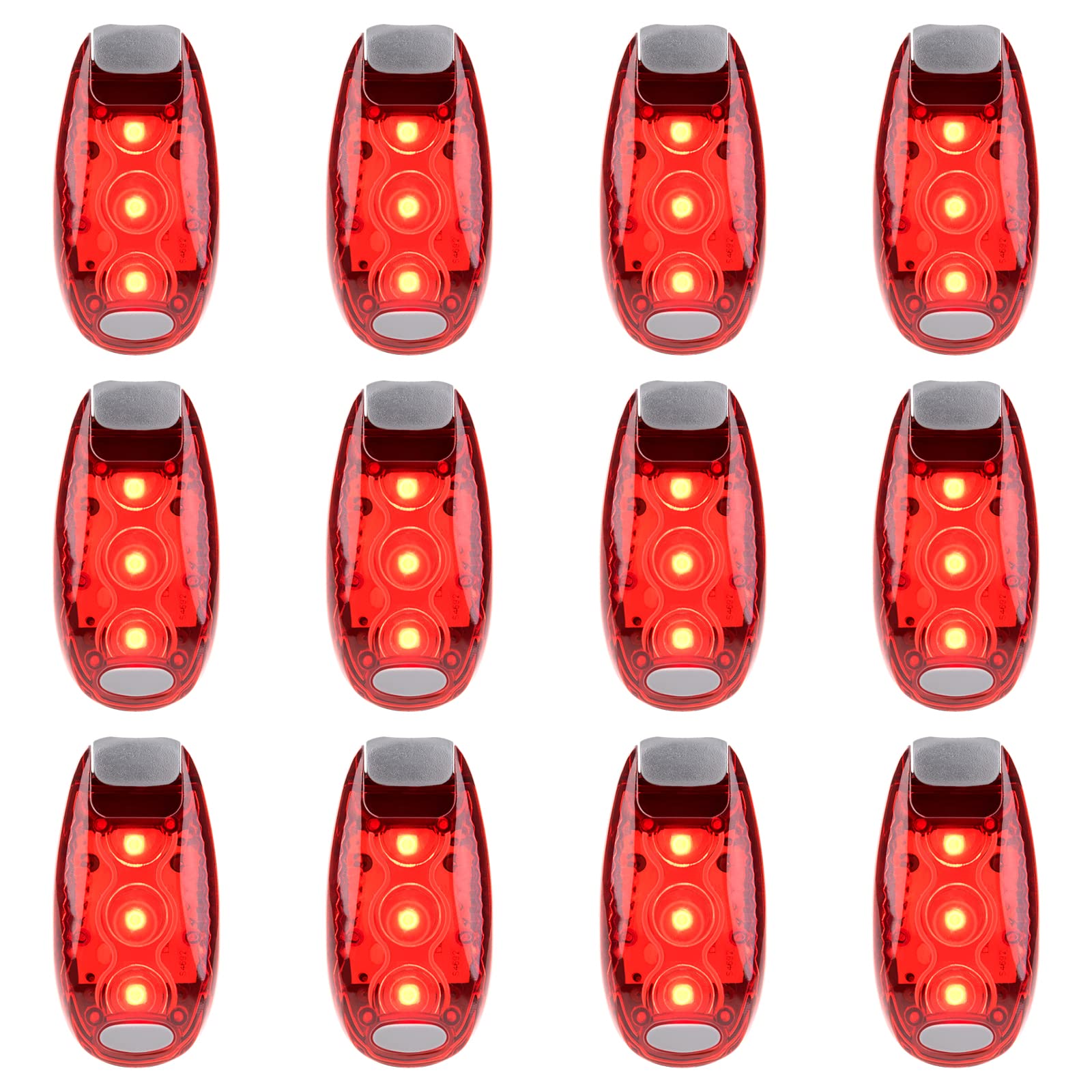 12 Pack Led Safety Light, Safety Light, High Visibility Strobe Running Lights Used for Bicycle, Walking Etc. Clip-On Running Lights Clip to Clothes Strap to Wrist, Bike Or Anywhere