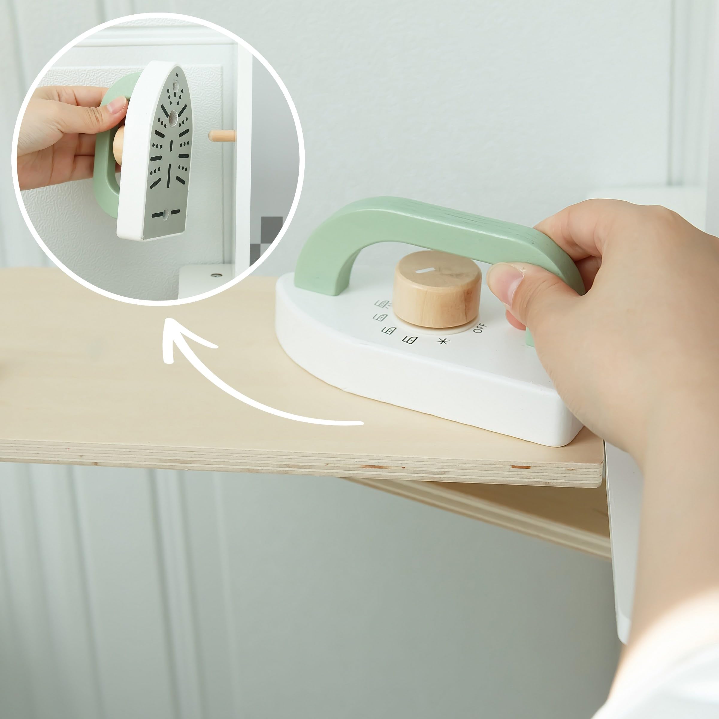 Mamabrum Cuisine en Bois Montessori Interactive – Plaque sonore & Lumineuse, Micro-Ondes, Lave-Vaisselle, Lave-Linge, Tableau Noir, Accessoires – Hauteur réglable dès 3 Ans