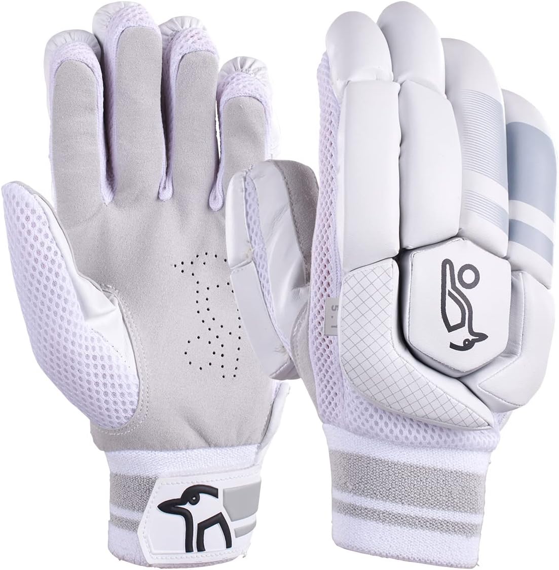KOOKABURRA Ghost 5.1 Batting Gloves - a r/h,White/Grey