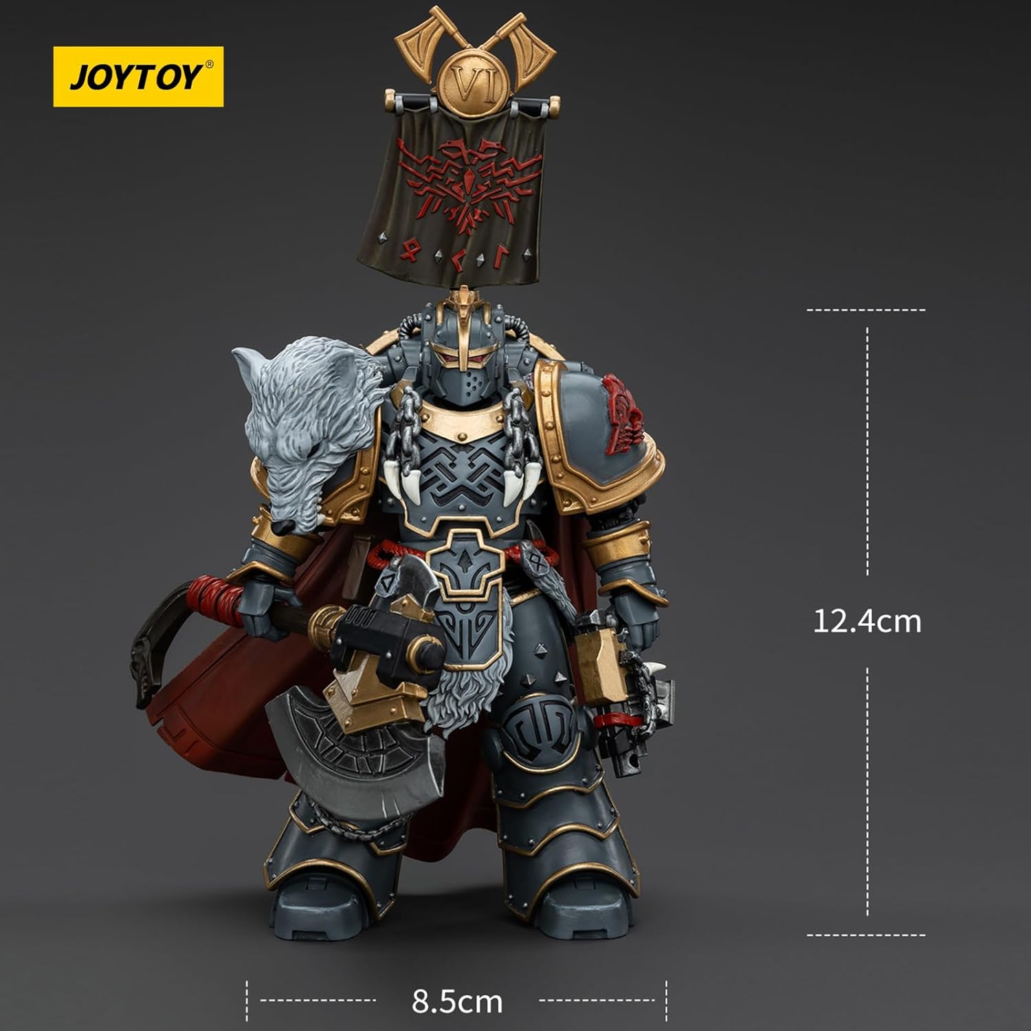 JOYTOY Warhammer 40k Horus Heresy Series, Space Wolves Legion Praetor with Power Axe and Combat Shield 1/18 Action Figure Collect Models, Dedicated to You Who Love Collecting