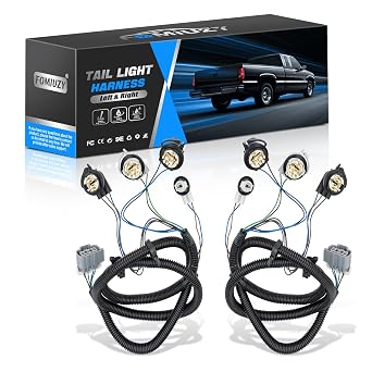 Left Driver and Right Passenger Side Tail Light Direct Wiring Harness Kit Compatible with Chevy Silverado 1500 1500HD 2500HD 3500 2003-2007 Replace 16531401 16531402