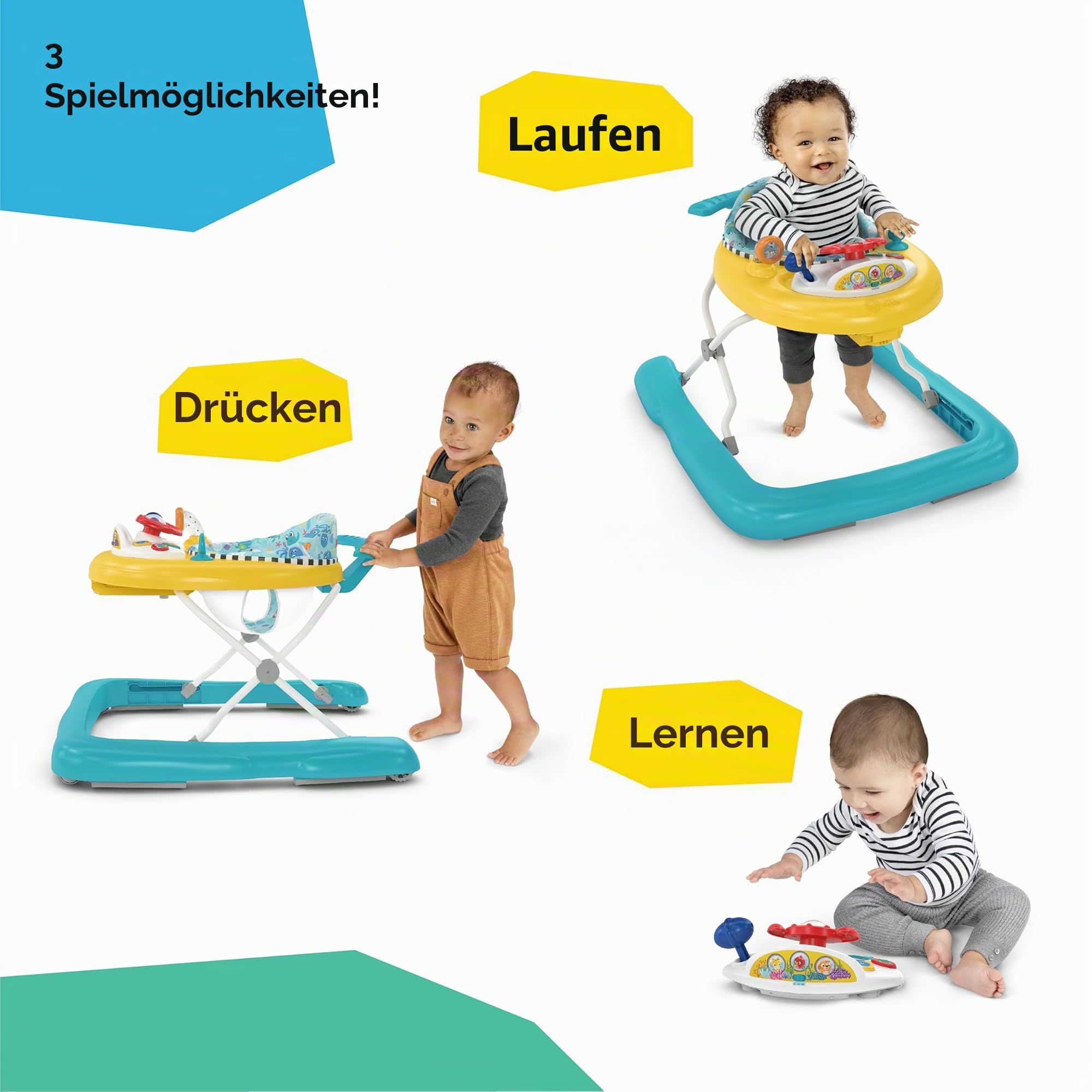 Baby Einstein Ocean Explorers Dive & Discover 3-in-1 U-Boot-Lauflernhilfe, mit abnehmbarem Bodenspielzeug, ab 6 Monaten