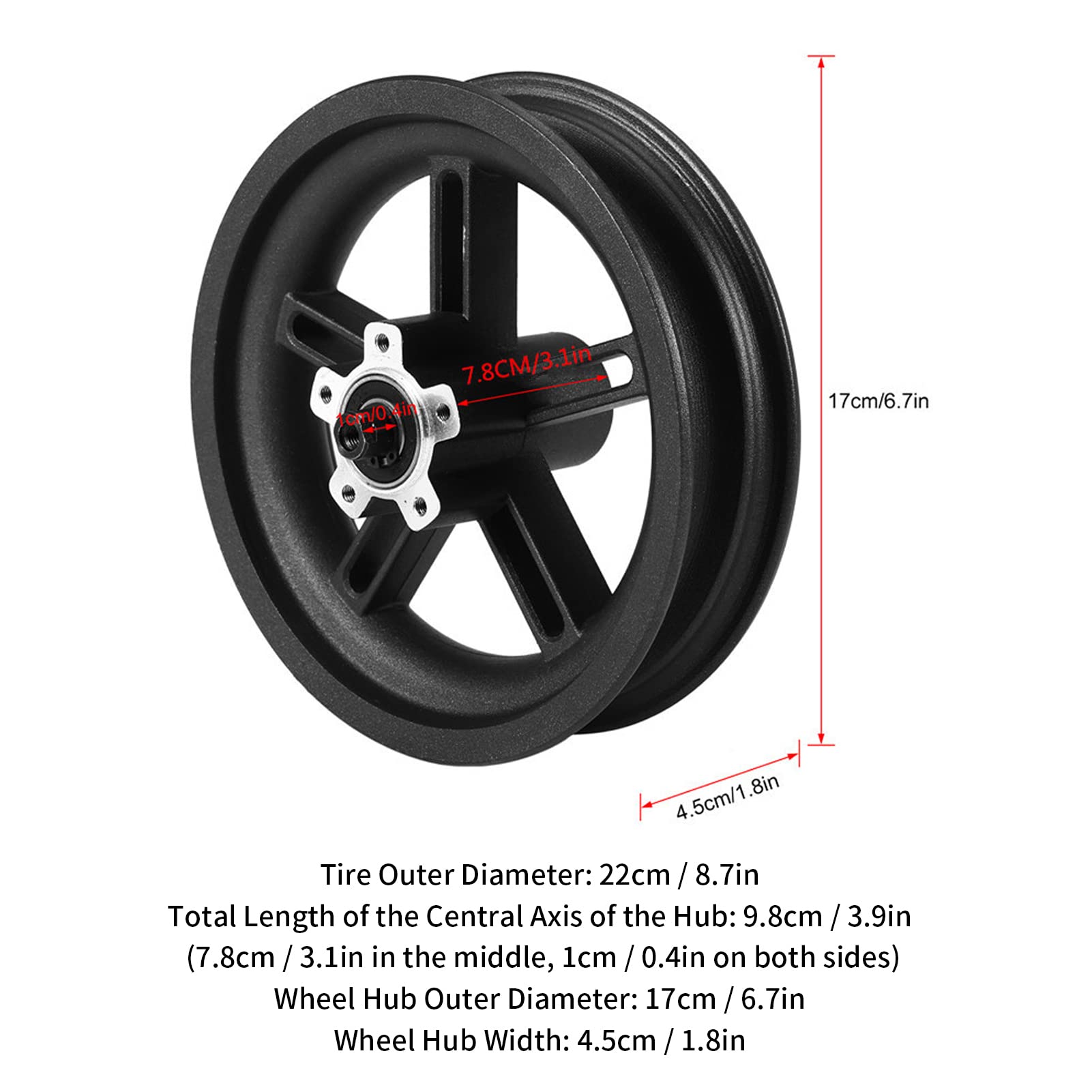 Ensemble de pneus arrière de Scooter de 8,5 Pouces, résistant aux crevaisons en Caoutchouc de Pneu Solide de Scooter de 8,5 Pouces Absorbant Les Chocs pour Le Scooter électrique M365 Pro