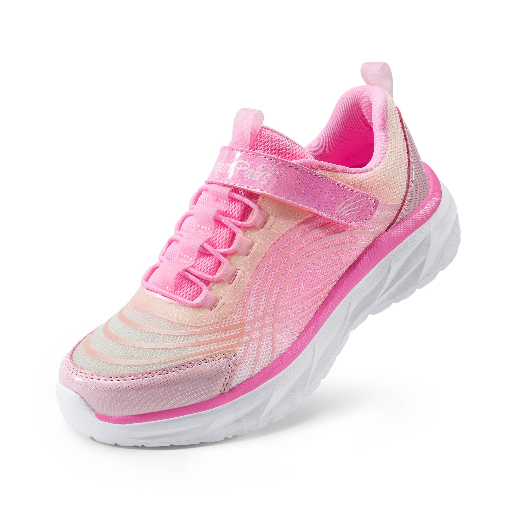 DREAM PAIRS Girls Shoes Sneakers Kids Tennis Shoes Sparkle ColorBurst Lightweight Running Casual Walking Shoes,Size 13 Little Kid,Pink,SDRS2405K
