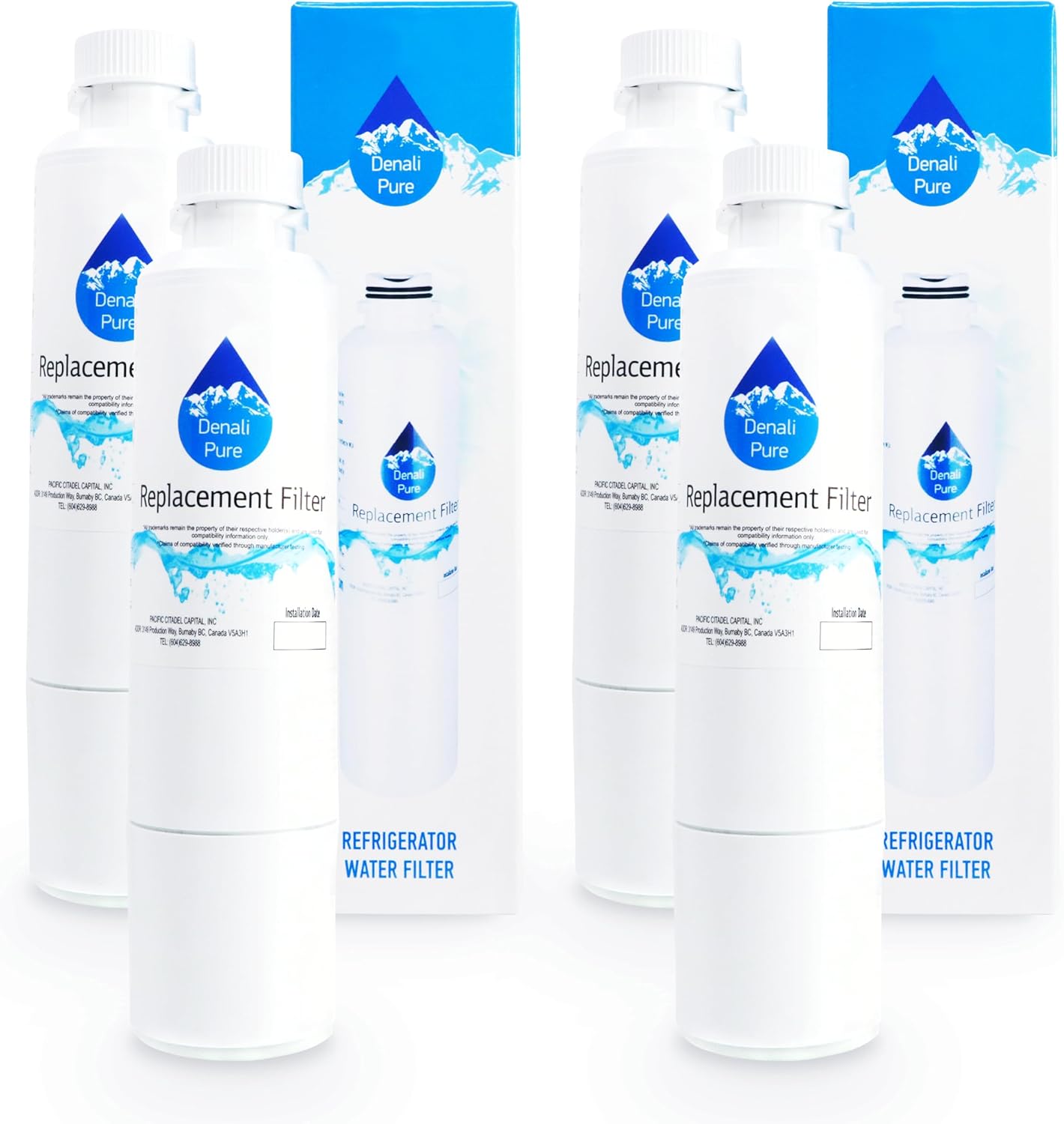 4-Pack Replacement for Samsung RF24FSEDBSR/AA Refrigerator Water Filter - Compatible with Samsung DA29-00020B, DA29-00020A, HAF-CIN Fridge Water Filter Cartridge