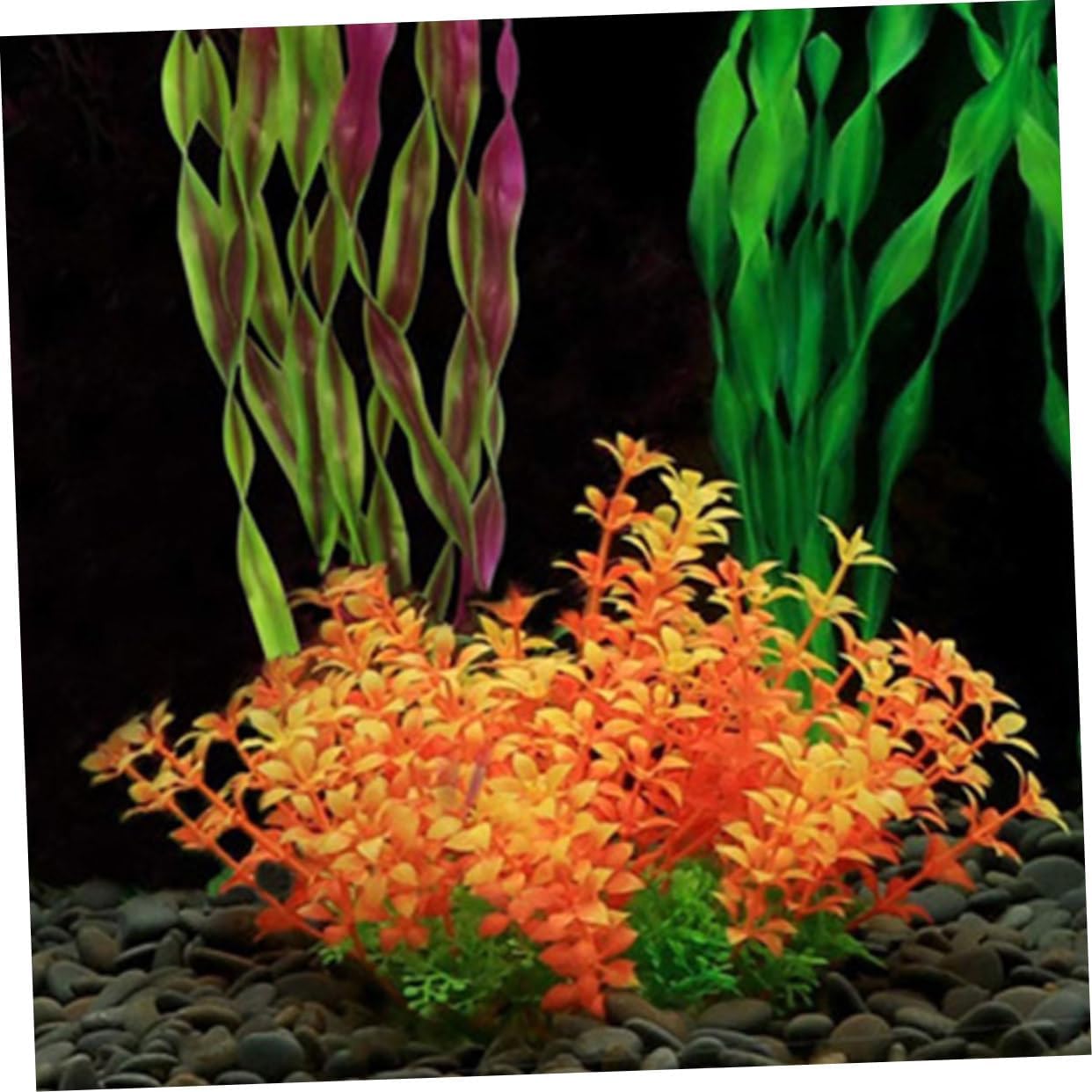 Housoutil 35pcs Simulation Grass Aquarium Plants Artificial Underwater Decor for Fish Tank Safe Fish Hiding Plants for Home Aquatic Landscape