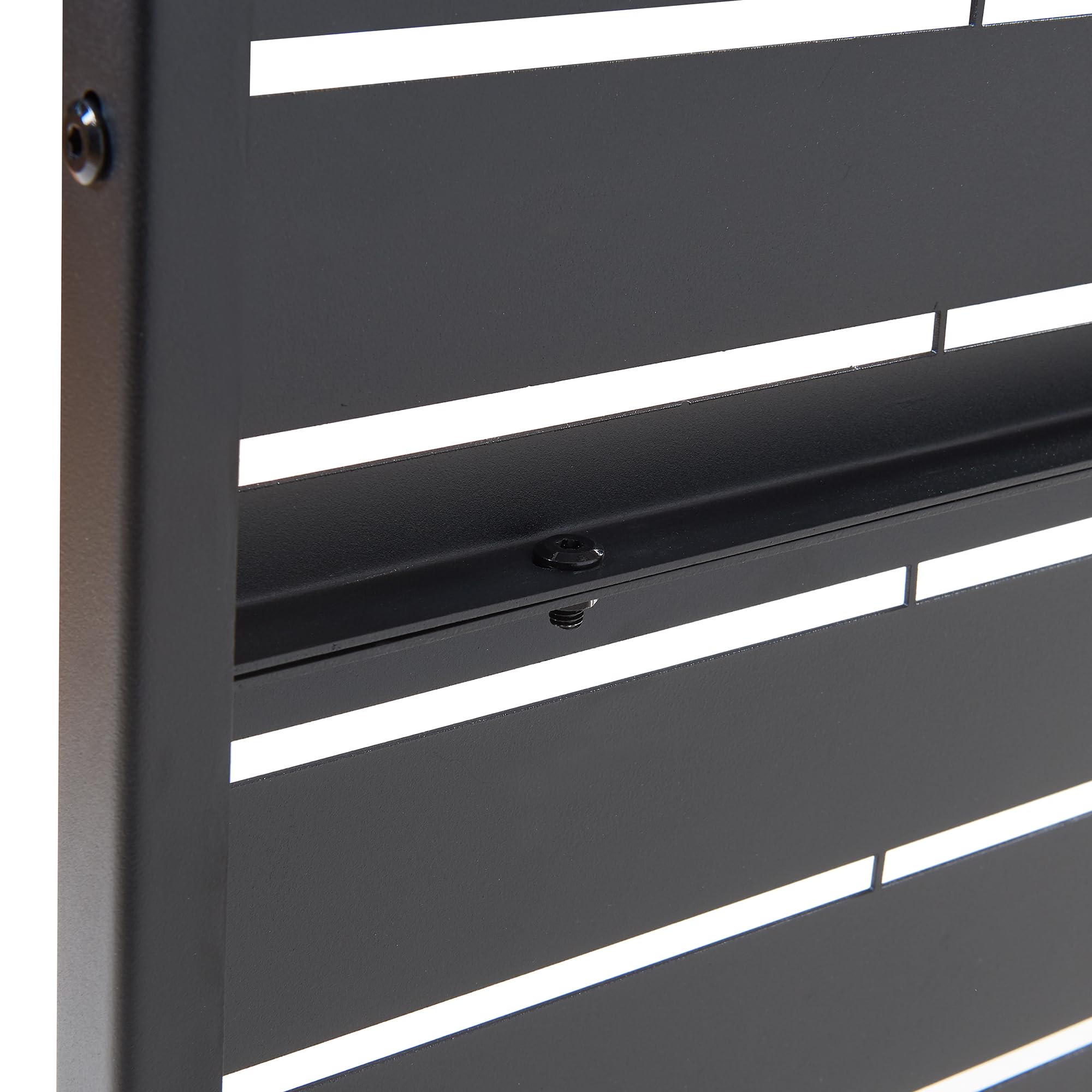 casa.pro Paravent Trolu Indoor Trennwand Raumteiler für Wohnzimmer Büro Metall 200 x 100 x 50 cm Raumtrenner freistehend Lamellenoptik Schwarz