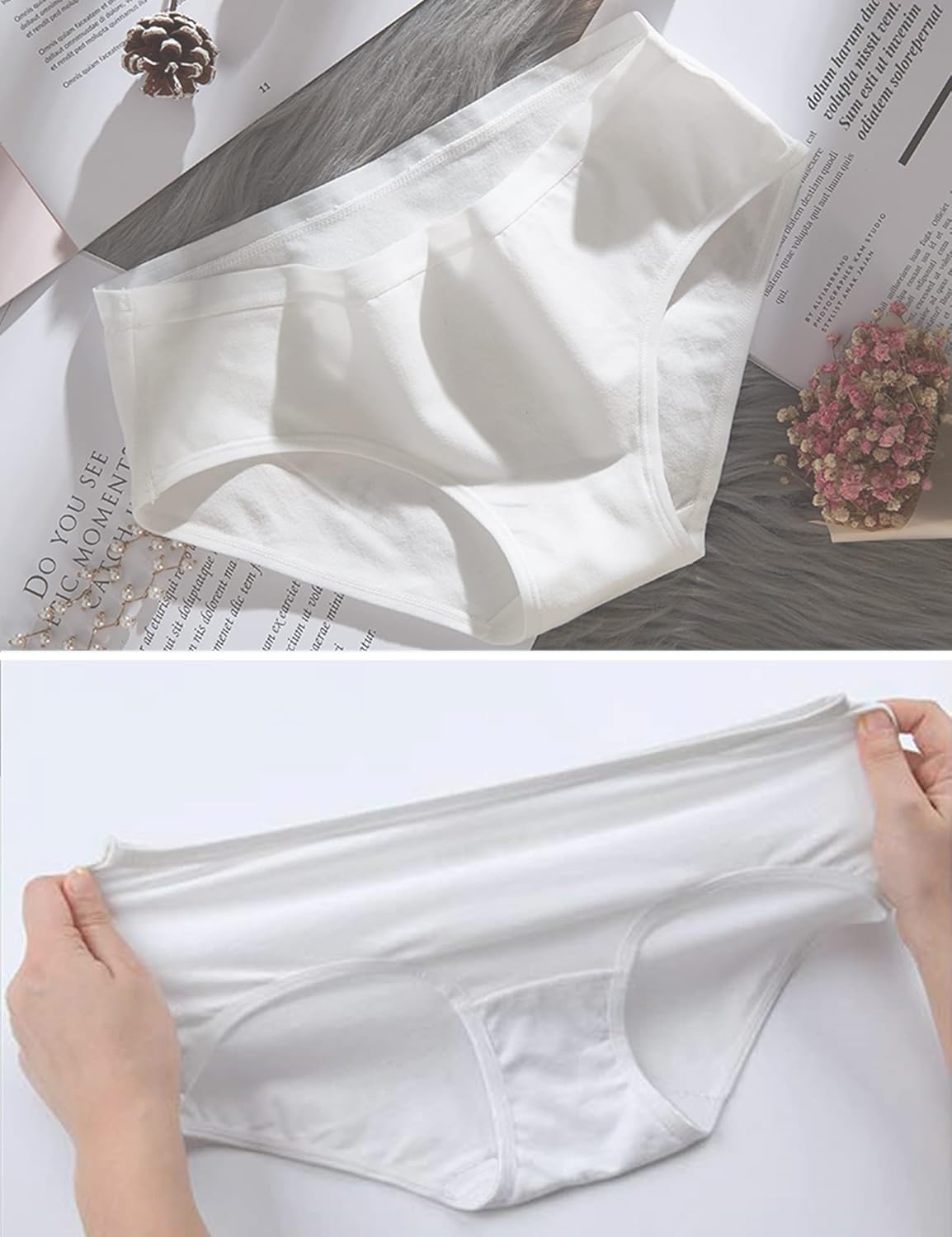 Soft Girls' Cotton Briefs for Teens - 8-Pack Comfortable, Breathable Underwear, Essential Everyday Panties (All White 14)