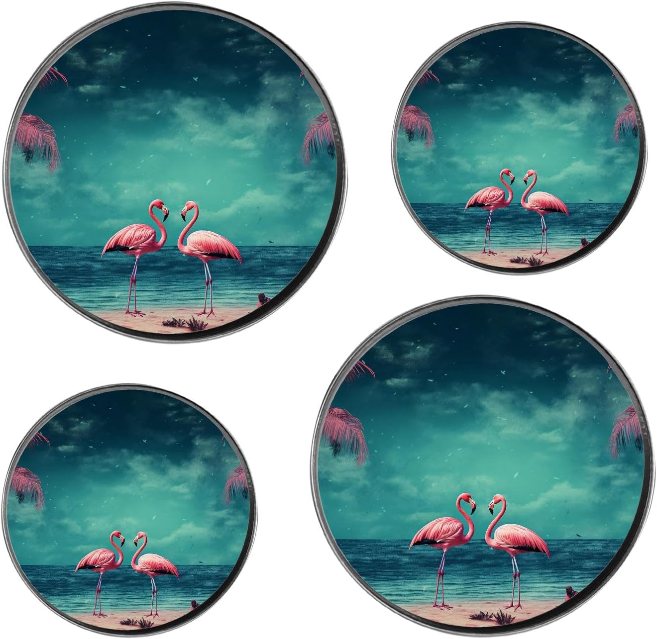 Retro Skull Design Set of 4 Stove Burner Covers - Premium Round Electric Stove Range Protectors,8 IN & 10 IN