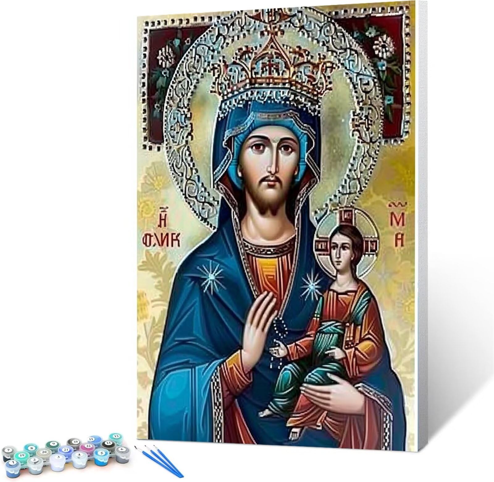 Peepezo DIY Malen nach Zahlen Erwachsene Jesus Erwachsene Malen nach Zahlen Kits auf Leinwand Sterne Malen nach Zahlen Kunsthandwerk Geschenk für Home Wall Deco 60x80cm (mit Rahmen)